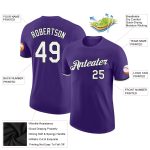Custom Performance T-Shirt in Purple, White, and Black - Athletic Wear for Men and Women Custom Purple White-Black Performance - Image 2