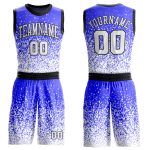 Custom Purple White Black Round Neck Basketball Jersey Suit - Sublimation Design Custom Purple White-Black Round Neck Sublimation