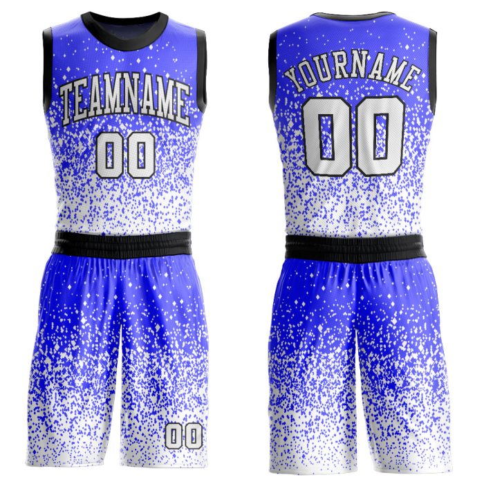 Custom Purple White Black Round Neck Basketball Jersey Suit - Sublimation Design Custom Purple White-Black Round Neck Sublimation - Image 1