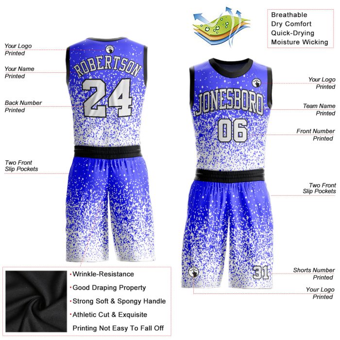 Custom Purple White Black Round Neck Basketball Jersey Suit - Sublimation Design Custom Purple White-Black Round Neck Sublimation - Image 2