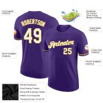 Custom Performance T-Shirt in Purple and White Gold - Style 7110 for Men and Women Custom Purple White-Gold Performance T-Shirt - Image 2