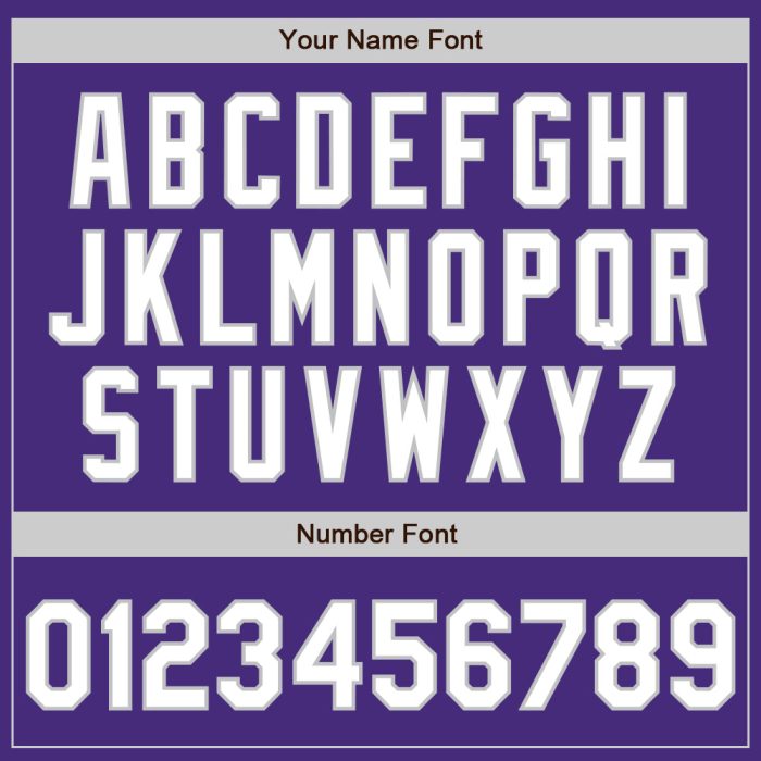 Personalized Purple White Gray Baseball Jersey - Custom Authentic Design Custom Purple White-Gray Authentic Baseball Jersey - Image 5