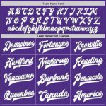 Custom Varsity Letterman Bomber Jacket Two Tone Purple White Gray Full-Snap Custom Purple White-Gray Bomber Full-Snap Varsity - Image 4