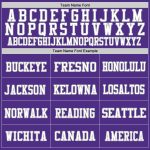 Custom Purple White Gray Authentic Throwback Football Jersey Mesh Design Custom Purple White-Gray Mesh Authentic Throwback - Image 3