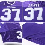 Custom Purple White Gray Authentic Throwback Football Jersey Mesh Design Custom Purple White-Gray Mesh Authentic Throwback - Image 5