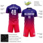 Custom Purple White Hot Pink Soccer Uniform Jersey Sublimation Design Custom Purple White-Hot Pink Sublimation Soccer Uniform - Image 3
