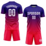 Custom Purple White Hot Pink Soccer Uniform Jersey Sublimation Design Custom Purple White-Hot Pink Sublimation Soccer Uniform - Image 2