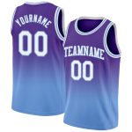 Custom Purple White Light Blue Basketball Jersey - Authentic Fade Design Fashion Custom Purple White-Light Blue Authentic