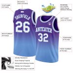 Custom Purple White Light Blue Basketball Jersey - Authentic Fade Design Fashion Custom Purple White-Light Blue Authentic - Image 2