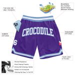 Authentic Throwback Basketball Shorts - Custom Purple White Light Blue Custom Purple White-Light Blue Authentic Throwback - Image 2
