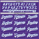 Custom Purple White Light Blue Varsity Bomber Jacket Full-Snap Letterman Custom Purple White-Light Blue Bomber Full-Snap - Image 4