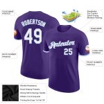 Custom Performance T-Shirt in Purple and Light Blue - High Quality Activewear for Men and Women Custom Purple White-Light - Image 2