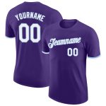 Custom Performance T-Shirt in Purple and Light Blue - High Quality Activewear for Men and Women Custom Purple White-Light