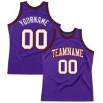 Authentic Custom Purple White Red Black Basketball Jersey - Throwback Style Custom Purple White Red-Black Authentic Throwback