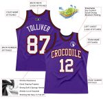 Authentic Custom Purple White Red Black Basketball Jersey - Throwback Style Custom Purple White Red-Black Authentic Throwback - Image 2