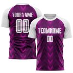 Custom Purple White Soccer Jersey - Sublimation Uniform for Teams Custom Purple White Sublimation Soccer Uniform Jersey