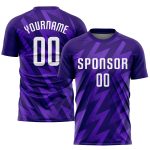 Custom Purple White Soccer Uniform Jersey - Sublimation Style 2827 Custom Purple White Sublimation Soccer Uniform Jersey