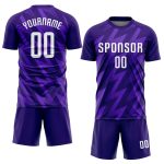 Custom Purple White Soccer Uniform Jersey - Sublimation Style 2827 Custom Purple White Sublimation Soccer Uniform Jersey - Image 2