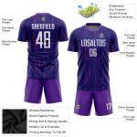 Custom Purple White Soccer Jersey Sublimation Uniform Style 8229 Custom Purple White Sublimation Soccer Uniform Jersey Style - Image 3