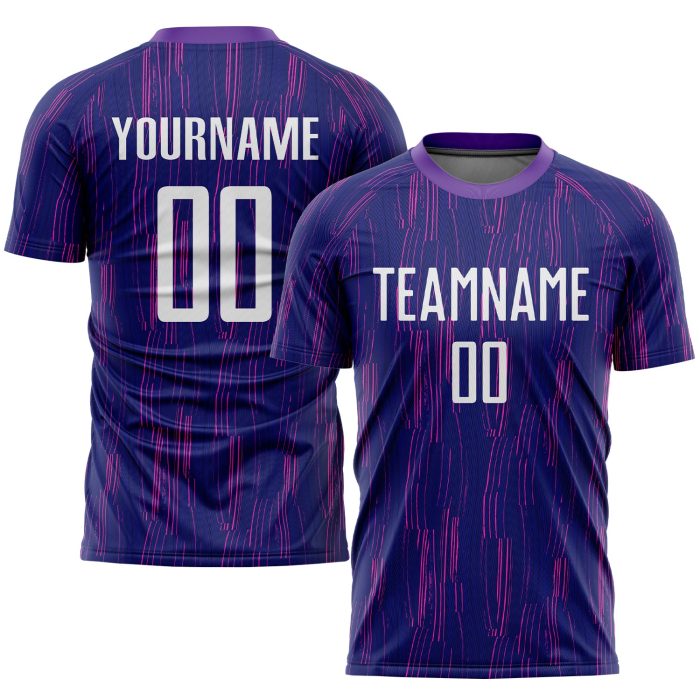 Custom Purple White Soccer Jersey Sublimation Uniform Style 8229 Custom Purple White Sublimation Soccer Uniform Jersey Style - Image 1