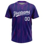 Custom Purple White Two-Button Softball Jersey Unisex - Personalized Athletic Wear Custom Purple White Two-Button Unisex - Image 2