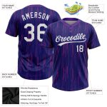 Custom Purple White Two-Button Softball Jersey Unisex - Personalized Athletic Wear Custom Purple White Two-Button Unisex - Image 3