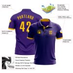 Custom Purple Yellow Performance Golf Polo Shirt for Men and Women - Comfortable Sportswear Custom Purple Yellow Performance - Image 3