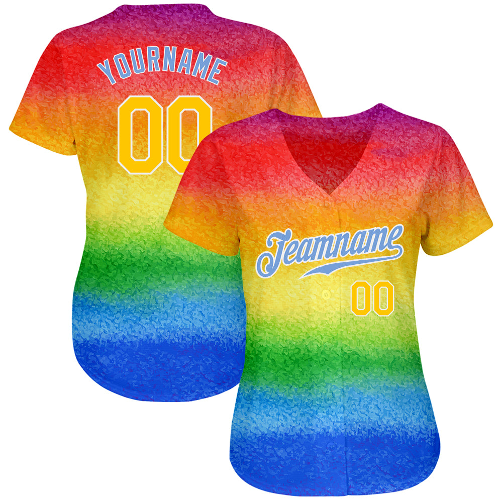 Custom Rainbow For Pride Month Love Is Love LGBT Authentic Baseball Jersey Style 7819 Pride Month Rainbow Jersey Love Is Love LGBT Baseball Jersey Authentic Style 7819 Custom Rainbow For Pride Month Love Is - Image 2
