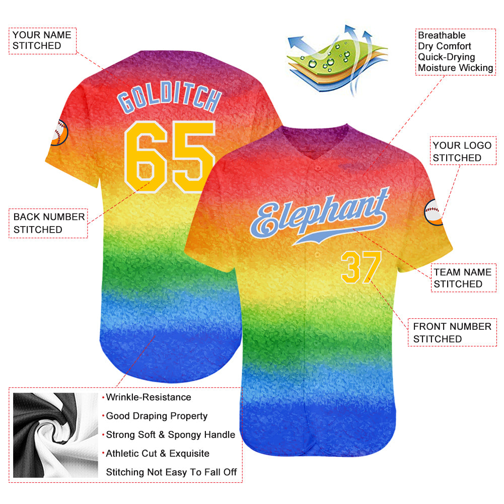 Custom Rainbow For Pride Month Love Is Love LGBT Authentic Baseball Jersey Style 7819 Pride Month Rainbow Jersey Love Is Love LGBT Baseball Jersey Authentic Style 7819 Custom Rainbow For Pride Month Love Is - Image 3