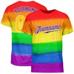 Pride Month LGBT T-Shirt - Custom Rainbow Love Is Love Performance Tee Custom Rainbow For Pride Month Love Is Love LGBT Performance