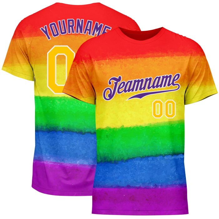 Pride Month LGBT T-Shirt - Custom Rainbow Love Is Love Performance Tee Custom Rainbow For Pride Month Love Is Love LGBT Performance - Image 1