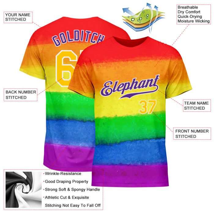 Pride Month LGBT T-Shirt - Custom Rainbow Love Is Love Performance Tee Custom Rainbow For Pride Month Love Is Love LGBT Performance - Image 2
