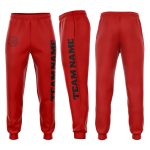 Custom Red Black Fleece Joggers for Men and Women - Cozy Sweatpants Custom Red Black Fleece Jogger Sweatpants