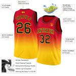 Custom Fade Basketball Jersey - Authentic Red Black Gold Design Custom Red Black-Gold Authentic Fade Fashion Basketball Jersey - Image 2
