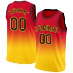 Custom Fade Basketball Jersey - Authentic Red Black Gold Design Custom Red Black-Gold Authentic Fade Fashion Basketball Jersey