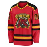 Custom Red Black Gold Hockey Jersey - Personalized Team Apparel for Fans Custom Red Black-Gold Hockey Jersey - Image 2