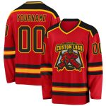 Custom Red Black Gold Hockey Jersey - Personalized Team Apparel for Fans Custom Red Black-Gold Hockey Jersey