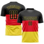 Custom German Flag Soccer Jersey Red Black Gold Sublimation Uniform Custom Red Black-Gold Sublimation German Flag Soccer