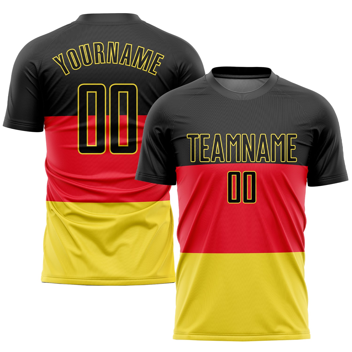 Custom German Flag Soccer Jersey Red Black Gold Sublimation Uniform Custom Red Black-Gold Sublimation German Flag Soccer