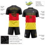 Custom German Flag Soccer Jersey Red Black Gold Sublimation Uniform Custom Red Black-Gold Sublimation German Flag Soccer - Image 3