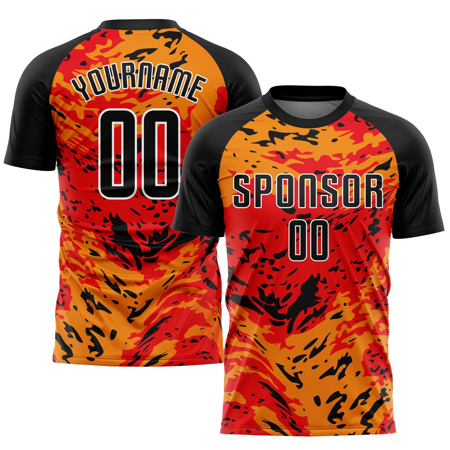 Custom Soccer Uniform Jersey - Red Black Gold Sublimation Design for Players Custom Red Black-Gold Sublimation Soccer Uniform