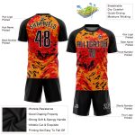 Custom Soccer Uniform Jersey - Red Black Gold Sublimation Design for Players Custom Red Black-Gold Sublimation Soccer Uniform - Image 3