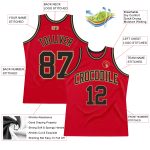 Custom Red Black Gold Basketball Jersey - Authentic Throwback Design Custom Red Black-Old Gold Authentic Throwback Basketball - Image 2