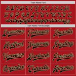 Custom Varsity Letterman Jacket Red Black Old Gold Full-Snap Bomber Coat Custom Red Black-Old Gold Bomber Full-Snap Varsity - Image 4