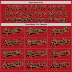 Custom Two Tone Red Black Old Gold Varsity Letterman Bomber Full-Snap Jacket Custom Red Black-Old Gold Bomber Full-Snap Varsity - Image 4