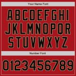 Custom Two Tone Red Black Old Gold Varsity Letterman Bomber Full-Snap Jacket Custom Red Black-Old Gold Bomber Full-Snap Varsity - Image 5