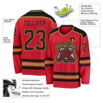 Custom Red Black Old Gold Hockey Jersey Personalized Team Apparel Custom Red Black-Old Gold Hockey Jersey - Image 3