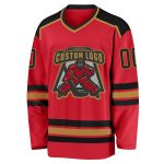 Custom Red Black Old Gold Hockey Jersey Personalized Team Apparel Custom Red Black-Old Gold Hockey Jersey - Image 2