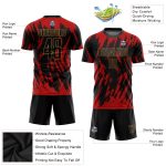 Custom Red Black Gold Sublimation Soccer Jersey for Men and Women - Style 5476 Custom Red Black-Old Gold Sublimation Soccer - Image 3