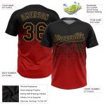 Custom Unisex Softball Jersey Red Black Old Gold Two-Button Athletic Wear Custom Red Black-Old Gold Two-Button Unisex Softball - Image 3